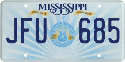 MS license plate JFU685