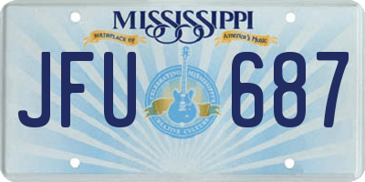 MS license plate JFU687