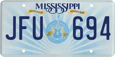 MS license plate JFU694