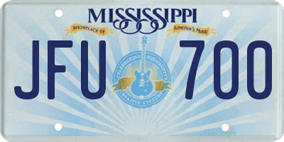 MS license plate JFU700