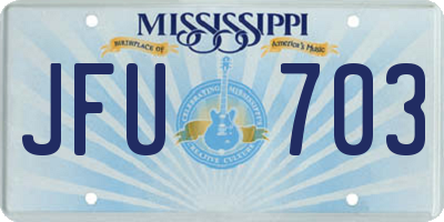 MS license plate JFU703