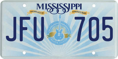 MS license plate JFU705