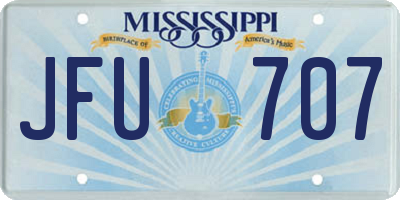 MS license plate JFU707