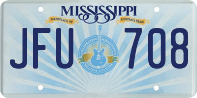 MS license plate JFU708
