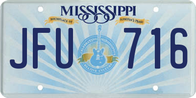 MS license plate JFU716