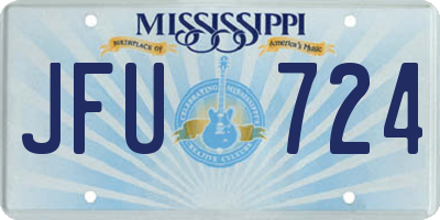 MS license plate JFU724