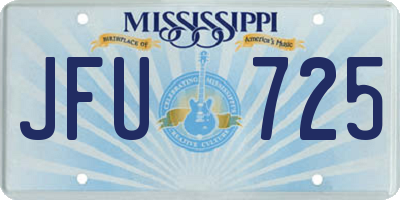 MS license plate JFU725