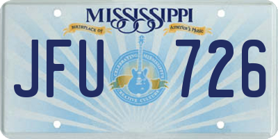 MS license plate JFU726