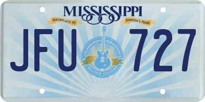 MS license plate JFU727