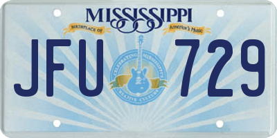 MS license plate JFU729