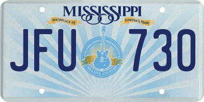 MS license plate JFU730