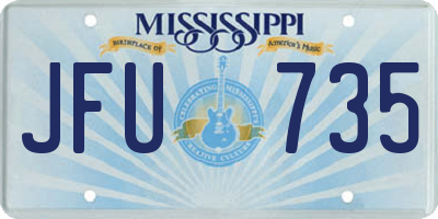 MS license plate JFU735