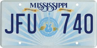 MS license plate JFU740
