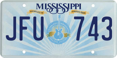 MS license plate JFU743