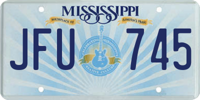 MS license plate JFU745