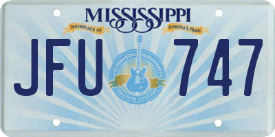 MS license plate JFU747