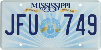 MS license plate JFU749