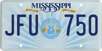MS license plate JFU750
