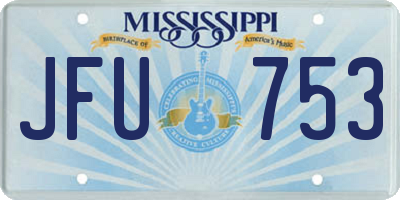 MS license plate JFU753
