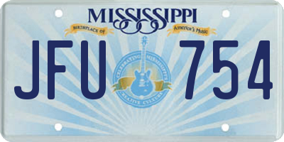 MS license plate JFU754
