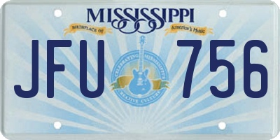 MS license plate JFU756