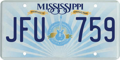 MS license plate JFU759