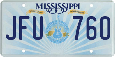 MS license plate JFU760