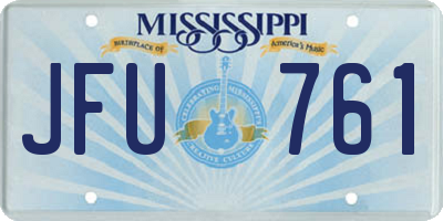 MS license plate JFU761