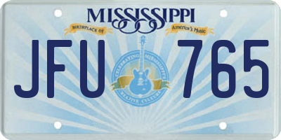 MS license plate JFU765