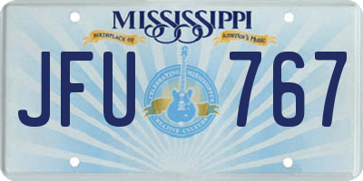 MS license plate JFU767