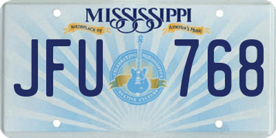 MS license plate JFU768