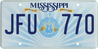 MS license plate JFU770
