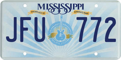 MS license plate JFU772