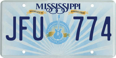 MS license plate JFU774