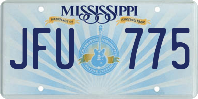 MS license plate JFU775