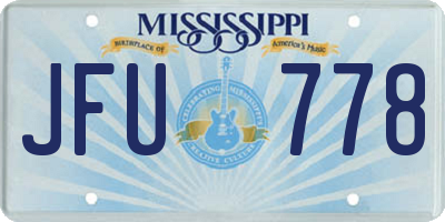 MS license plate JFU778