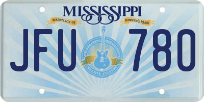 MS license plate JFU780