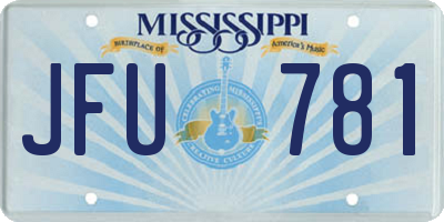 MS license plate JFU781