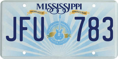 MS license plate JFU783