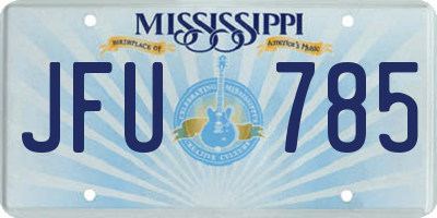 MS license plate JFU785