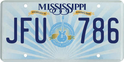 MS license plate JFU786