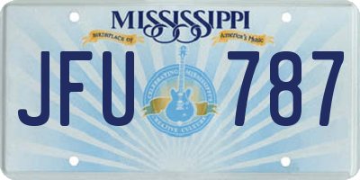 MS license plate JFU787
