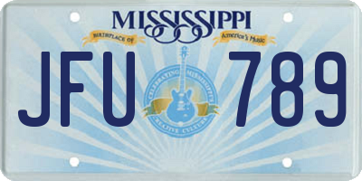MS license plate JFU789
