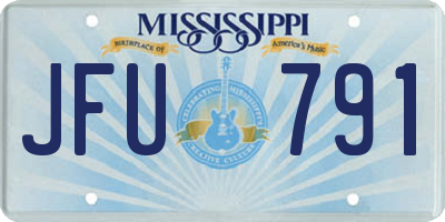 MS license plate JFU791