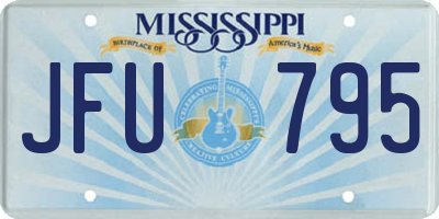 MS license plate JFU795