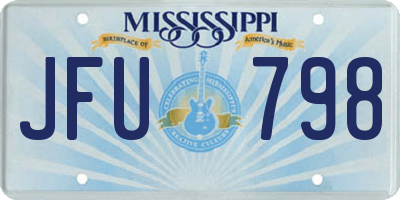 MS license plate JFU798