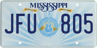 MS license plate JFU805