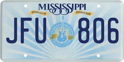 MS license plate JFU806