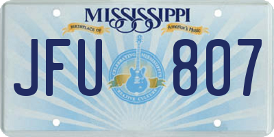 MS license plate JFU807