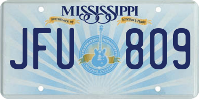 MS license plate JFU809